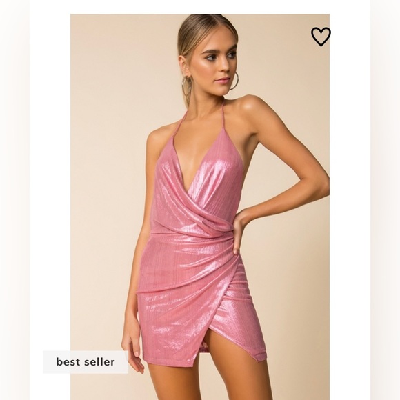 Superdown Missie Wrap Front Pink Mini Dress Size XS - Picture 2 of 10